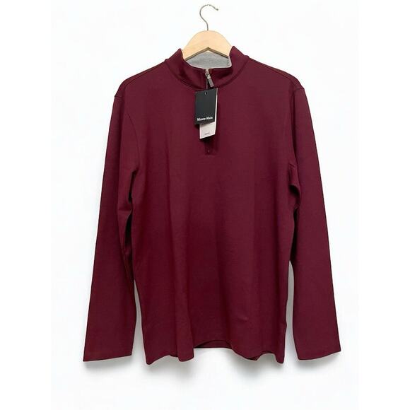 Mizzen + Main Men Proflex 1/4 Zip Pullover Sweater Size Medium‎ Burgundy Red NEW - Picture 1 of 8